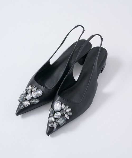 LA BELLE ETUDE（ラベルエチュード）の「ビジュースクエアパンプス（パンプス・レディース・オレンジ/ブラック/ブロンズ・L/M/S）」の9枚目の写真