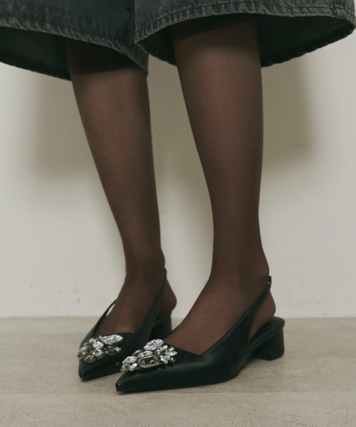 LA BELLE ETUDE（ラベルエチュード）の「ビジュースクエアパンプス（パンプス・レディース・オレンジ/ブラック/ブロンズ・L/M/S）」の20枚目の写真