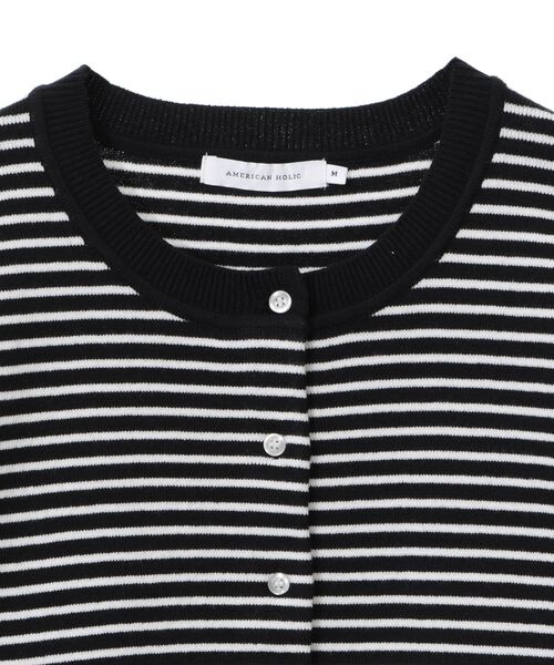 AMERICAN HOLIC(アメリカンホリック)の「クルーネックニットカーディガン(カーディガン/ボレロ・レディース・ブラック/ブラック系その他4/ブルー系その他2/杢グレー/アイボリー・M/L)」の8枚目の写真