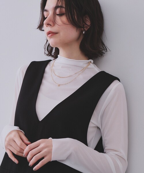 OPAQUE.CLIP（オペークドットクリップ）の「2連チェーンコインチャーム付ネックレス（ネックレス・レディース・ゴールド/シルバー・00）」の8枚目の写真