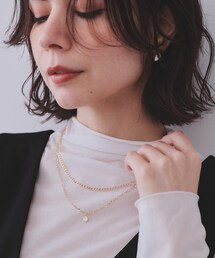 2連チェーンコインチャーム付ネックレス