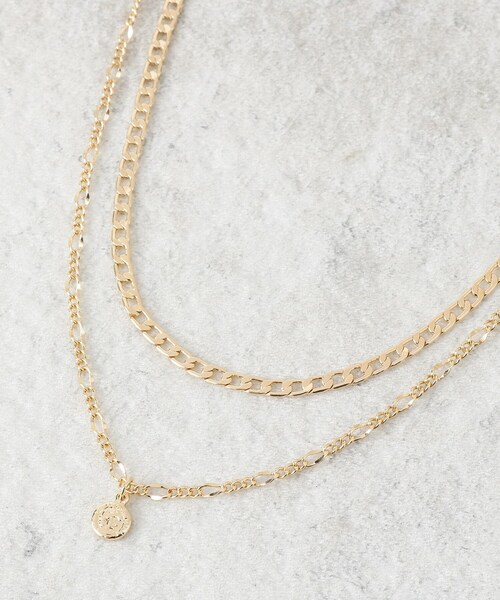 OPAQUE.CLIP（オペークドットクリップ）の「2連チェーンコインチャーム付ネックレス（ネックレス・レディース・ゴールド/シルバー・00）」の9枚目の写真