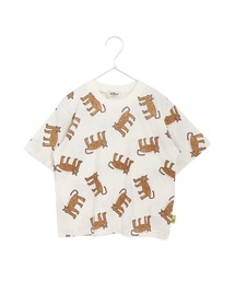 MAKE YOUR DAY | アートなヒョウ総柄半袖Tシャツ■80～140cm(Tシャツ/カットソー)