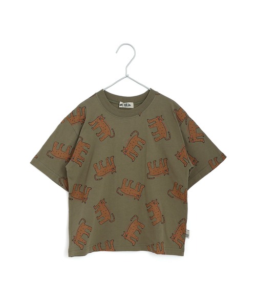 MAKE YOUR DAY（メイクユアデイ）の「アートなヒョウ総柄半袖Tシャツ■80～140cm（Tシャツ/カットソー・キッズ・オリーブ/オフホワイト/ミント・80/90/100/110/120/130/140）」の5枚目の写真