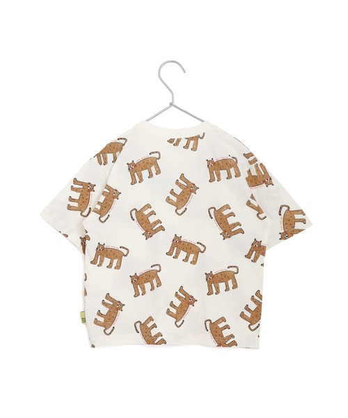 MAKE YOUR DAY（メイクユアデイ）の「アートなヒョウ総柄半袖Tシャツ■80～140cm（Tシャツ/カットソー・キッズ・オリーブ/オフホワイト/ミント・80/90/100/110/120/130/140）」の4枚目の写真