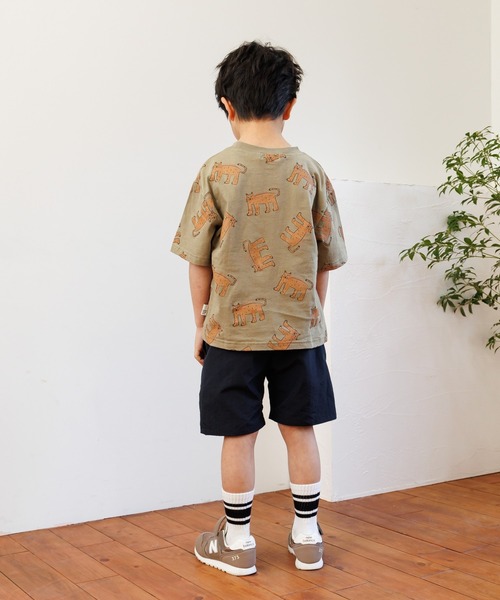 MAKE YOUR DAY（メイクユアデイ）の「アートなヒョウ総柄半袖Tシャツ■80～140cm（Tシャツ/カットソー・キッズ・オリーブ/オフホワイト/ミント・80/90/100/110/120/130/140）」の9枚目の写真