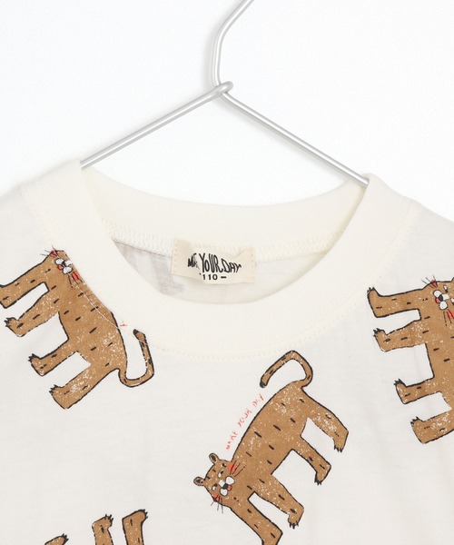 MAKE YOUR DAY（メイクユアデイ）の「アートなヒョウ総柄半袖Tシャツ■80～140cm（Tシャツ/カットソー・キッズ・オリーブ/オフホワイト/ミント・80/90/100/110/120/130/140）」の11枚目の写真