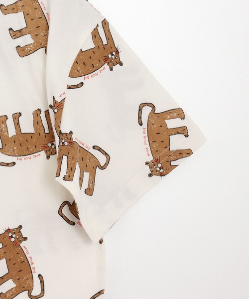 MAKE YOUR DAY（メイクユアデイ）の「アートなヒョウ総柄半袖Tシャツ■80～140cm（Tシャツ/カットソー・キッズ・オリーブ/オフホワイト/ミント・80/90/100/110/120/130/140）」の12枚目の写真