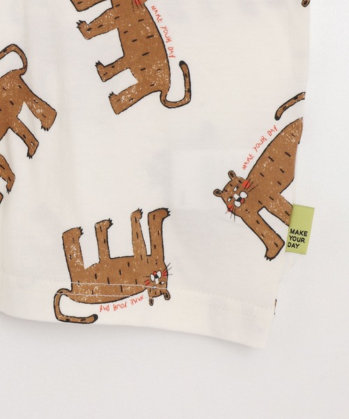 MAKE YOUR DAY（メイクユアデイ）の「アートなヒョウ総柄半袖Tシャツ■80～140cm（Tシャツ/カットソー・キッズ・オリーブ/オフホワイト/ミント・80/90/100/110/120/130/140）」の13枚目の写真