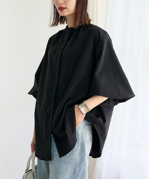 No Rule No Line(ノール-ルノーライン)の「ボリューム袖 バルーン袖 トップス ブラウス セレモニー バンドカラーシャツ(シャツ/ブラウス・レディース・モカ/ブラック/ホワイト・FREE)」の18枚目の写真