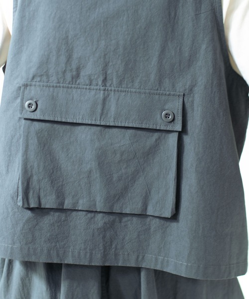 PAR ICI(パーリッシィ)の「ダンプグランジウォッシュ リボンベスト(ベスト・レディース・チャコールグレー/カーキ・FREE)」の20枚目の写真