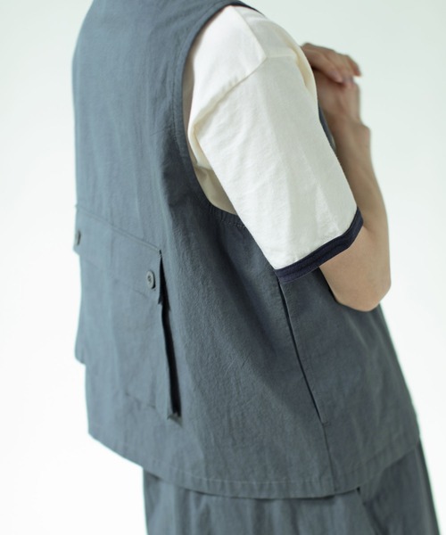 PAR ICI(パーリッシィ)の「ダンプグランジウォッシュ リボンベスト(ベスト・レディース・チャコールグレー/カーキ・FREE)」の19枚目の写真