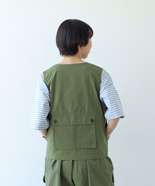 PAR ICI(パーリッシィ)の「ダンプグランジウォッシュ リボンベスト(ベスト・レディース・チャコールグレー/カーキ・FREE)」の3枚目の写真