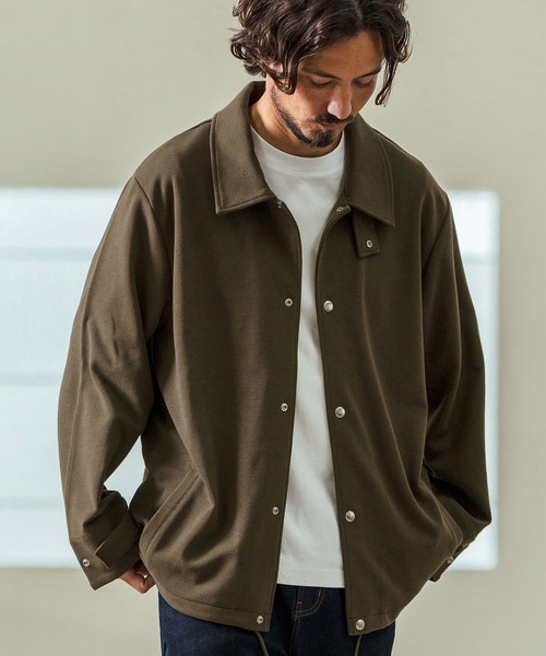 Magine(マージン)の「mj10546- Surf Knit Fabric 2Way Coach Blouson ブルゾン(ブルゾン・メンズ・チャコール/オリーブ/ブラック・44/46/48)」の3枚目の写真