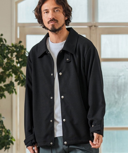 Magine(マージン)の「mj10546- Surf Knit Fabric 2Way Coach Blouson ブルゾン(ブルゾン・メンズ・チャコール/オリーブ/ブラック・44/46/48)」の2枚目の写真