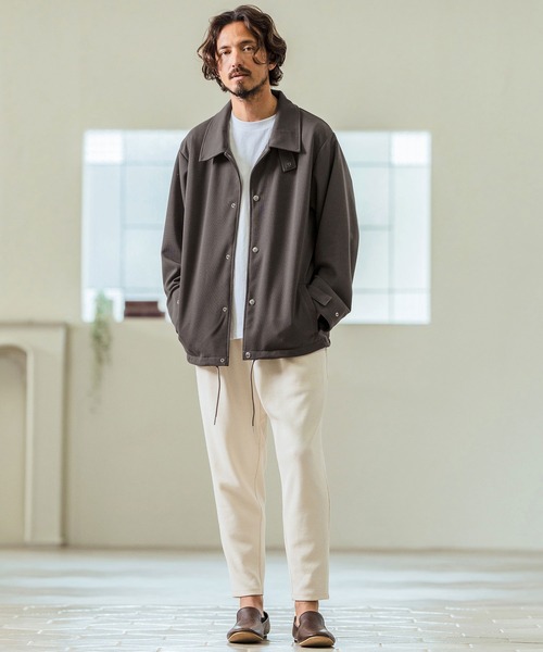 Magine(マージン)の「mj10546- Surf Knit Fabric 2Way Coach Blouson ブルゾン(ブルゾン・メンズ・チャコール/オリーブ/ブラック・44/46/48)」の7枚目の写真