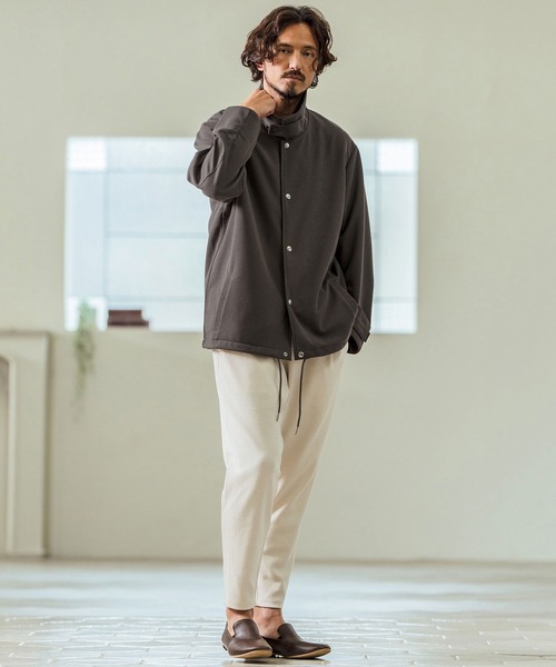 Magine(マージン)の「mj10546- Surf Knit Fabric 2Way Coach Blouson ブルゾン(ブルゾン・メンズ・チャコール/オリーブ/ブラック・44/46/48)」の9枚目の写真