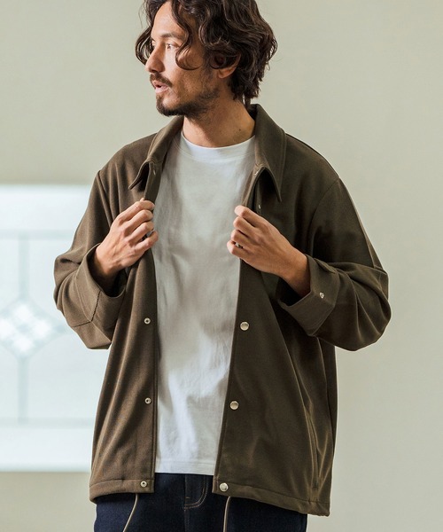 Magine(マージン)の「mj10546- Surf Knit Fabric 2Way Coach Blouson ブルゾン(ブルゾン・メンズ・チャコール/オリーブ/ブラック・44/46/48)」の13枚目の写真