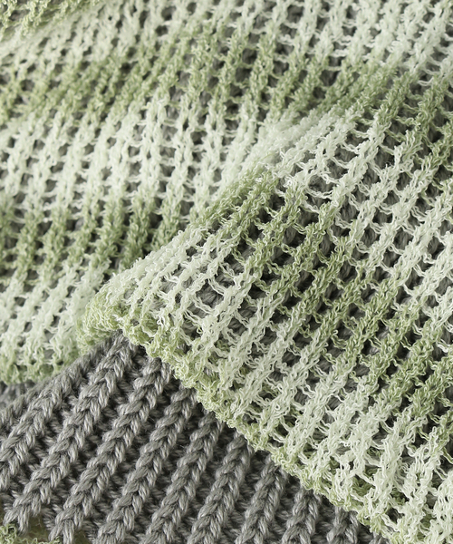 BEANER OUT シーガル　 LL セール】RACAL / ラカル Openwork border knit beanie（ニット