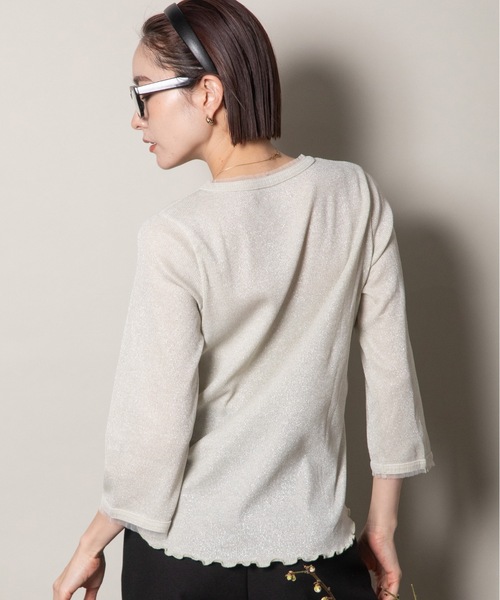 lodie(ロディ)の「プチフリル 七部袖ラメ クルーカットソー(Tシャツ/カットソー・レディース・ブラック/ベージュ/グレー・FREE)」の19枚目の写真