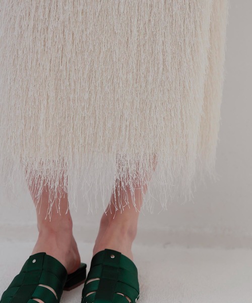 DRESSLAVE(ドレスレイブ)の「FLAPPER shaggy skirt(シャギースカート)(スカート・レディース・ホワイト・38)」の5枚目の写真