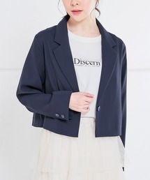スズキ　ネイビー ショート丈 ジャケット スズキネイビー ショート丈 ジャケット