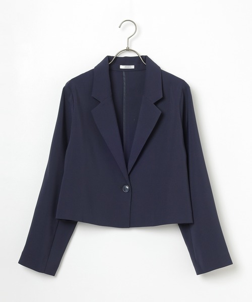 の*ん様 ネイビー テーラードジャケット ショート丈 セール】ショート丈テーラードジャケット（テーラードジャケット