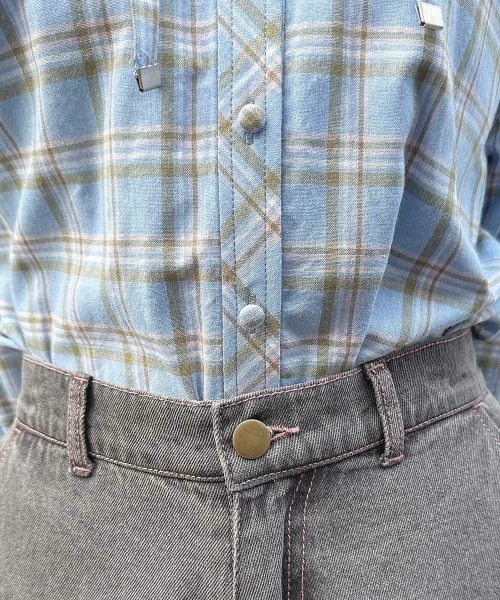 F i.n.t（フィント）の「フード付きビッグチェックシャツ/fint　フィント（シャツ/ブラウス・レディース・ピンク系その他/ブルー系その他/ベージュ系その他・FREE）」の8枚目の写真