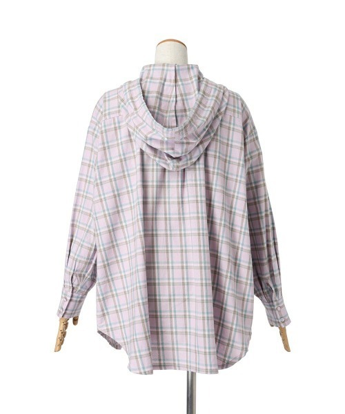 F i.n.t（フィント）の「フード付きビッグチェックシャツ/fint　フィント（シャツ/ブラウス・レディース・ピンク系その他/ブルー系その他/ベージュ系その他・FREE）」の16枚目の写真
