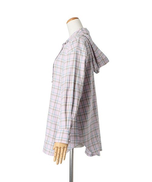 F i.n.t（フィント）の「フード付きビッグチェックシャツ/fint　フィント（シャツ/ブラウス・レディース・ピンク系その他/ブルー系その他/ベージュ系その他・FREE）」の17枚目の写真