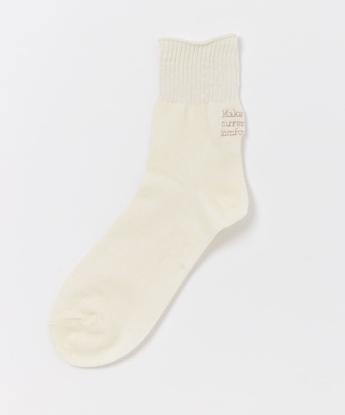 URBAN RESEARCH DOORS（アーバンリサーチドアーズ）の「ロゴ刺繍ソックス（ソックス/靴下・レディース・カーキ/アイボリー・ONE）」の6枚目の写真