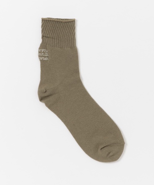 URBAN RESEARCH DOORS（アーバンリサーチドアーズ）の「ロゴ刺繍ソックス（ソックス/靴下・レディース・カーキ/アイボリー・ONE）」の8枚目の写真