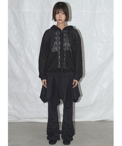 [FANCY CLUB] UNBALANCE SKIRT LAYERED PINTUCK PANTS /追跡付 FANCY CLUB】UNBALANCE SKIRT LAYERED PINTUCK PANTS | OUR