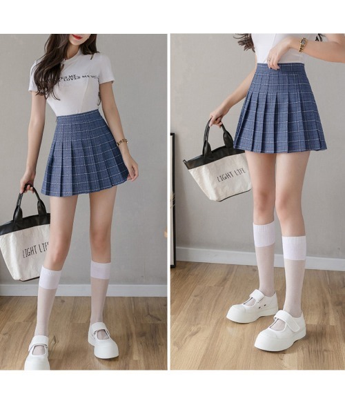 Miniministore(ミニミニストア)の「チェック柄 プリーツスカートミニスカート(スカート・レディース・ブラック/ベージュ/ブラウン/ダークグレー/ネイビー/レッド/グレー・M/S)」の8枚目の写真