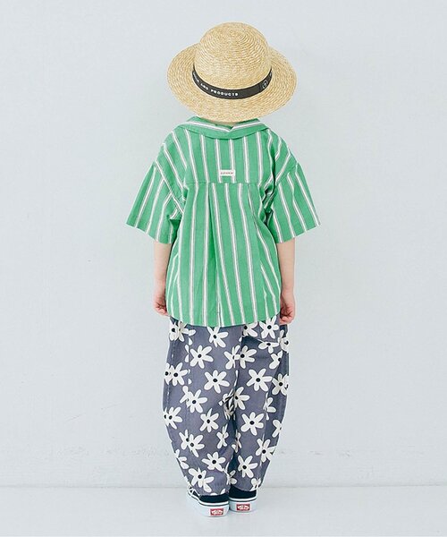 p.premier(ピードットプルミエ)の「【ジュニア対応】ストライプワイド半袖シャツ(シャツ/ブラウス・キッズ・ブラウン/グリーン/レッド/パープル/ミント/イエロー・80/90/100/110/120/130/140)」の10枚目の写真