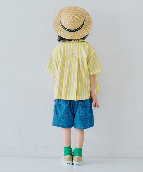 p.premier(ピードットプルミエ)の「【ジュニア対応】ストライプワイド半袖シャツ(シャツ/ブラウス・キッズ・ブラウン/グリーン/レッド/パープル/ミント/イエロー・80/90/100/110/120/130/140)」の19枚目の写真