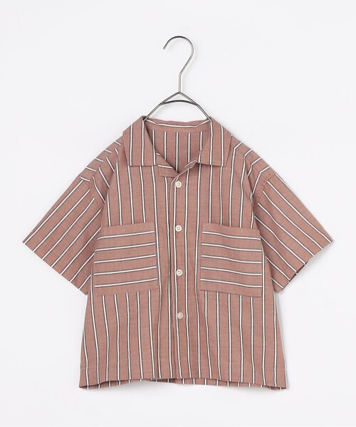 p.premier(ピードットプルミエ)の「【ジュニア対応】ストライプワイド半袖シャツ(シャツ/ブラウス・キッズ・ブラウン/グリーン/レッド/パープル/ミント/イエロー・80/90/100/110/120/130/140)」の21枚目の写真