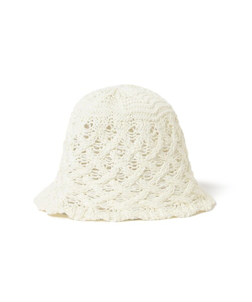 Ray BEAMS（レイビームス）の「フリル 編み サーモ ハット（ハット・レディース・ブラック/ホワイト・ONE SIZE）」の2枚目の写真