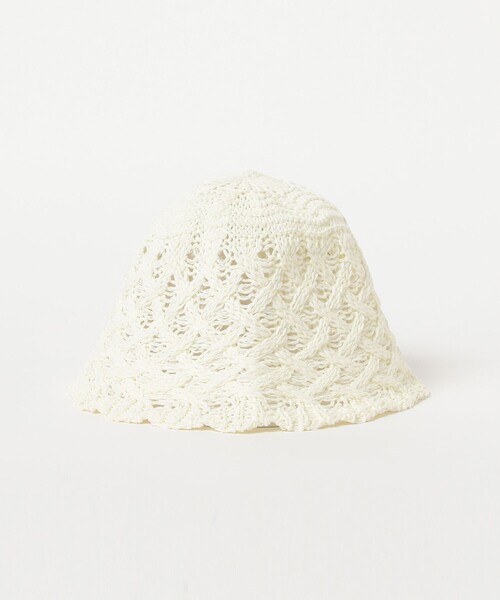 Ray BEAMS（レイビームス）の「フリル 編み サーモ ハット（ハット・レディース・ブラック/ホワイト・ONE SIZE）」の3枚目の写真