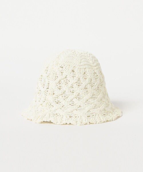 Ray BEAMS（レイビームス）の「フリル 編み サーモ ハット（ハット・レディース・ブラック/ホワイト・ONE SIZE）」の4枚目の写真