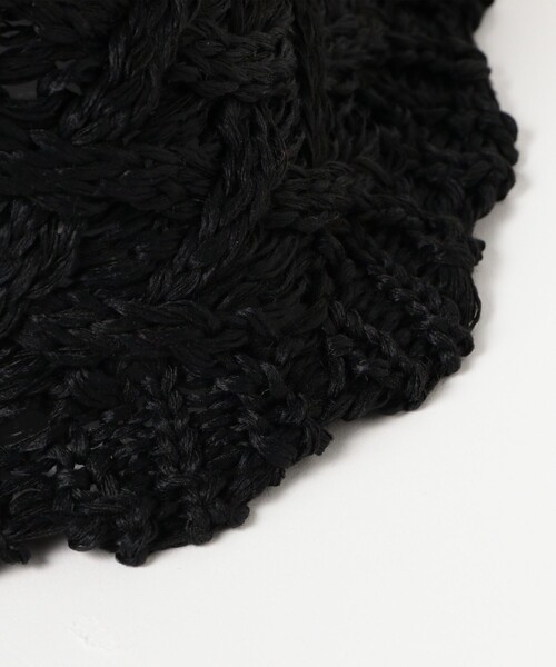 Ray BEAMS（レイビームス）の「フリル 編み サーモ ハット（ハット・レディース・ブラック/ホワイト・ONE SIZE）」の8枚目の写真