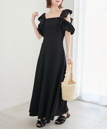 肩レースフリルワンピース