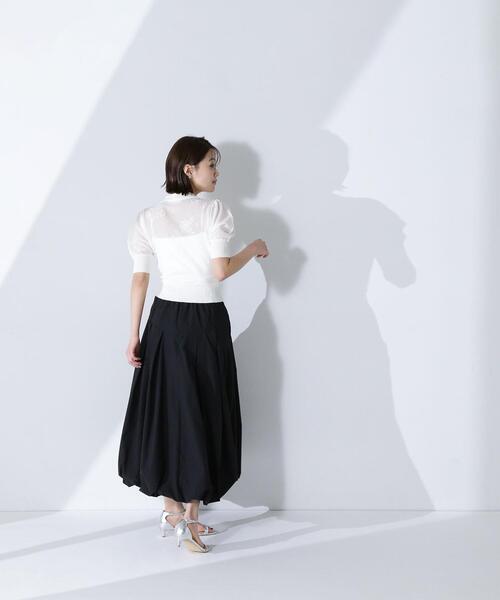 NATURAL BEAUTY BASIC（ナチュラルビューティーベーシック）の「◇シアージャガードポロカーデ（カーディガン/ボレロ・レディース・ブラック/オフホワイト/ブルー・FREE）」の18枚目の写真