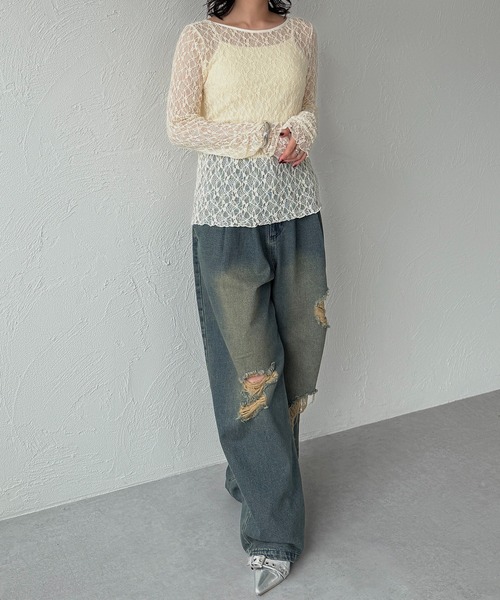 apres jour mignon(アプレジュールミニョン)の「レースロンT【ZOZOTOWN限定アイテム】(Tシャツ/カットソー・レディース・アイボリー/オフホワイト/チャコールグレー/ブラック・フリー/X-LARGE)」の17枚目の写真