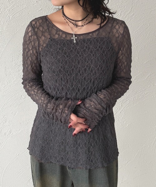 apres jour mignon(アプレジュールミニョン)の「レースロンT【ZOZOTOWN限定アイテム】(Tシャツ/カットソー・レディース・アイボリー/オフホワイト/チャコールグレー/ブラック・フリー/X-LARGE)」の20枚目の写真