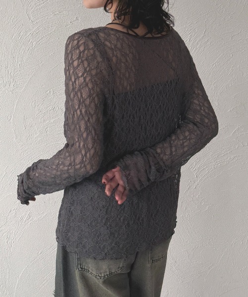 apres jour mignon(アプレジュールミニョン)の「レースロンT【ZOZOTOWN限定アイテム】(Tシャツ/カットソー・レディース・アイボリー/オフホワイト/チャコールグレー/ブラック・フリー/X-LARGE)」の9枚目の写真