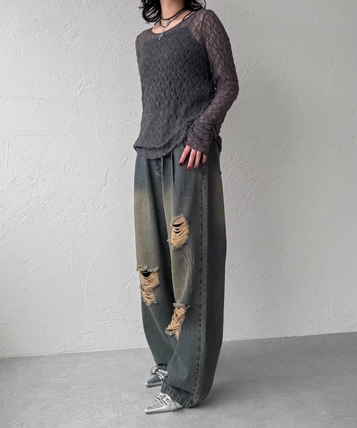 apres jour mignon(アプレジュールミニョン)の「レースロンT【ZOZOTOWN限定アイテム】(Tシャツ/カットソー・レディース・アイボリー/オフホワイト/チャコールグレー/ブラック・フリー/X-LARGE)」の10枚目の写真