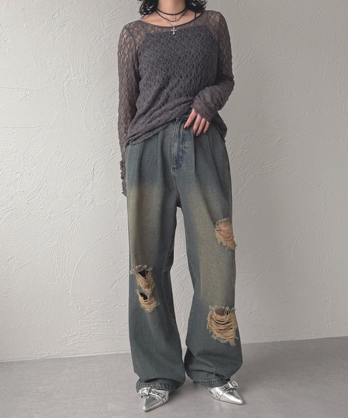 apres jour mignon(アプレジュールミニョン)の「レースロンT【ZOZOTOWN限定アイテム】(Tシャツ/カットソー・レディース・アイボリー/オフホワイト/チャコールグレー/ブラック・フリー/X-LARGE)」の21枚目の写真