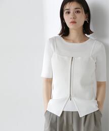 ◇ジップキャミレイヤードニット