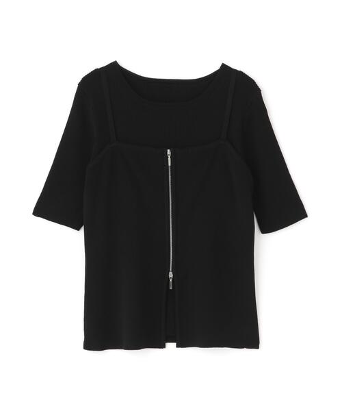 NATURAL BEAUTY BASIC（ナチュラルビューティーベーシック）の「◇ジップキャミレイヤードニット（ニット/セーター・レディース・ブルー/オフホワイト/ブラック・FREE）」の22枚目の写真